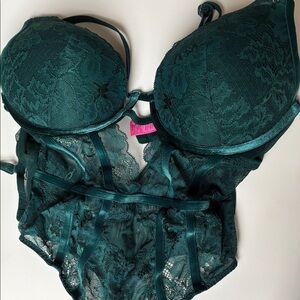 La SENZA Teal Lace Bra and Panty Set